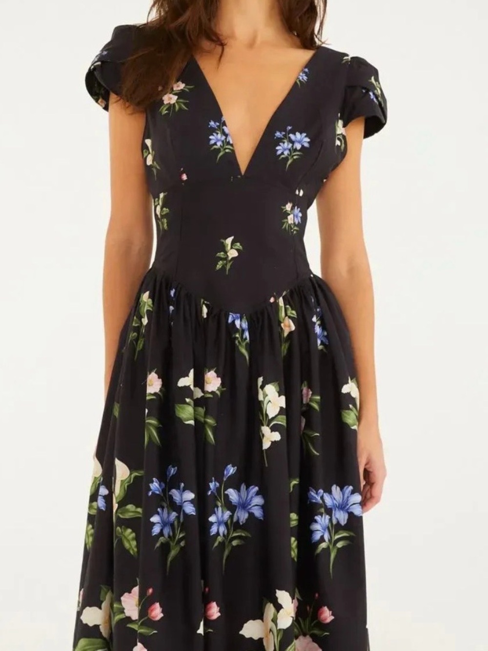 FARM Rio Black Floral V-Neck Maxi Dress - Picture 3 of 4